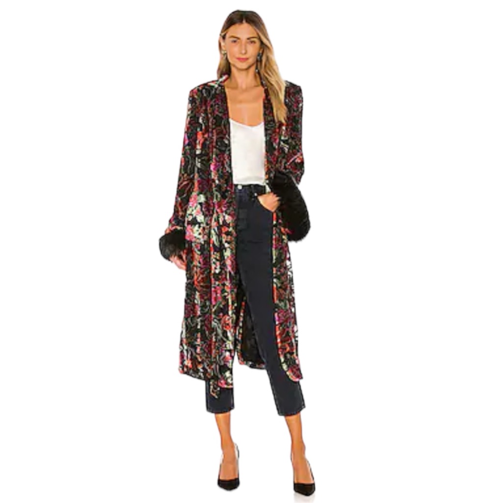 Revolve X House Of Harlow Nwt Velvet Bentley Boudoir Wrap Jacket — image 4 of 8